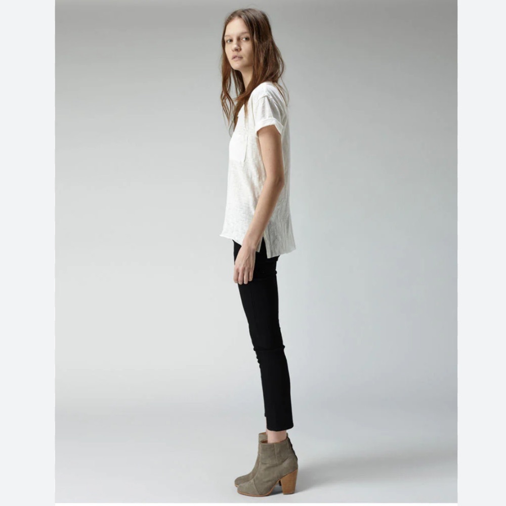 Rag & Bone Linen Newbury Booties in Olive Green 9 - Picture 2 of 9